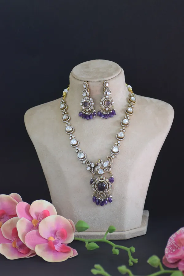 Purple_Brass_Necklace_Set_For_Women